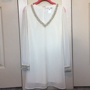 Agaci off white dress with pearl/rhinestone detail